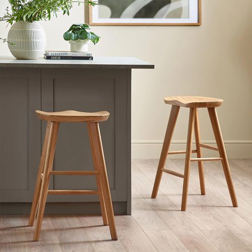 Mulu Barstool - Set of 2 - Natural Wood