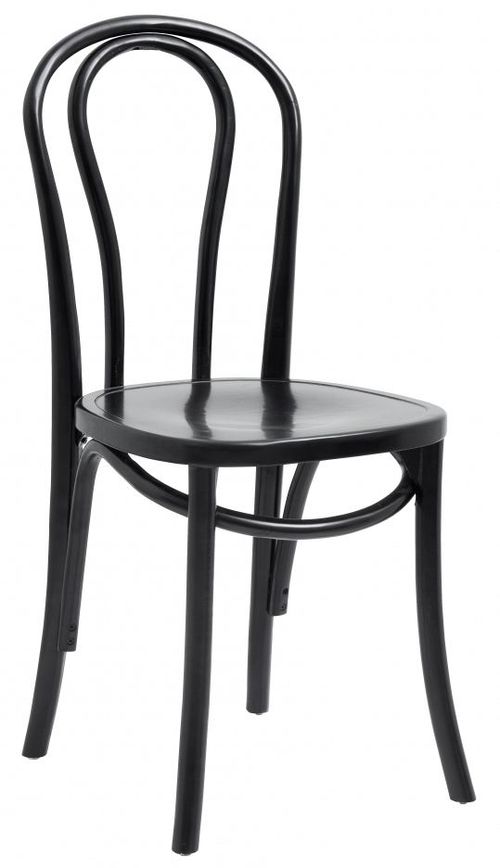 2 x Bistro Shiny Black Wooden Bar Chair
