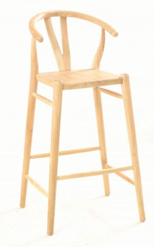 2 x Shoreditch Wooden Solid Seat Short Barstool