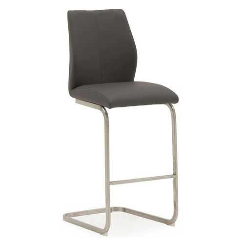 Clearance - 2 x Vida Living Irma Grey Faux Leather Barstool - A271