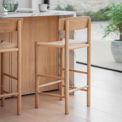 Longworth Bar Stool With Back Natural Rattan
