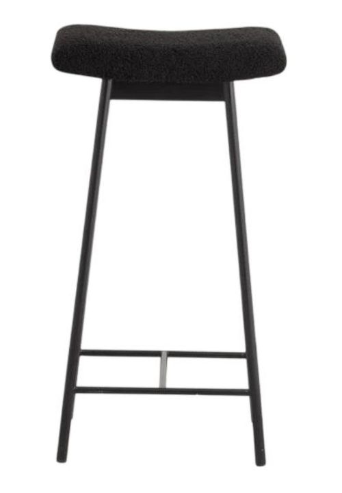 Zala Black Fabric Barstool
