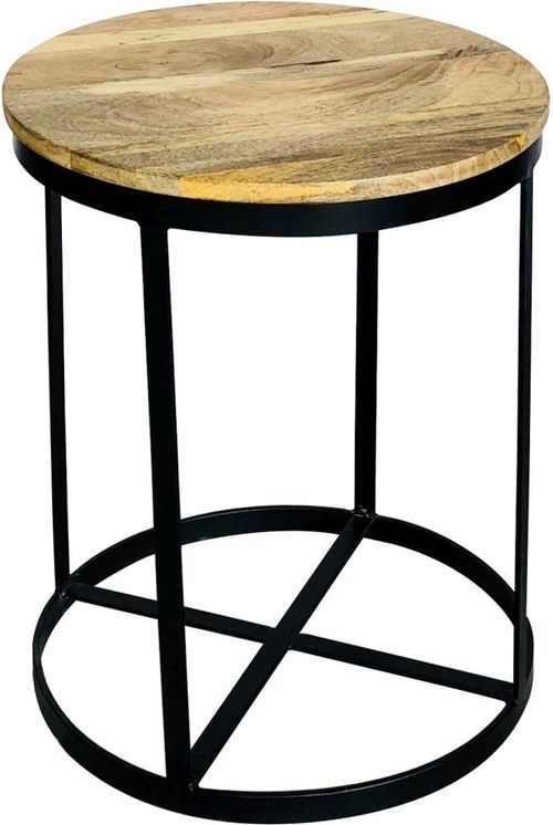 Ravi Mango Wood Small Round Accent Table