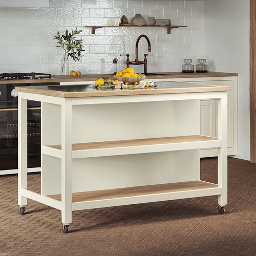 Cream Open Kitchen Island - Breakfast Bar
