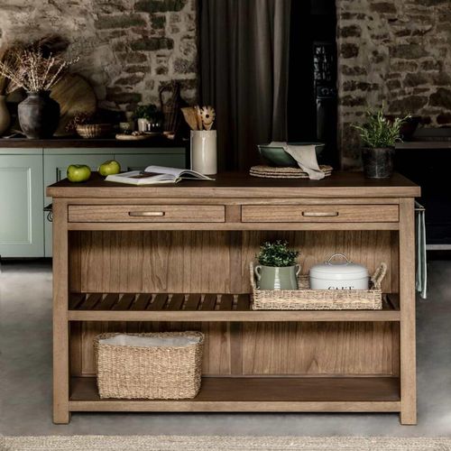 Walcote Kitchen Island Natural Wood