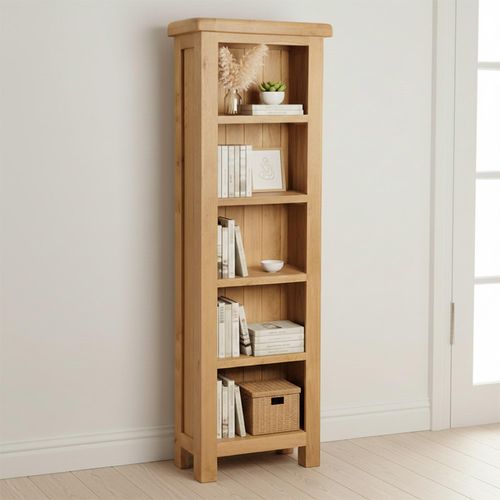 Salisbury Premium Oak Narrow Bookcase