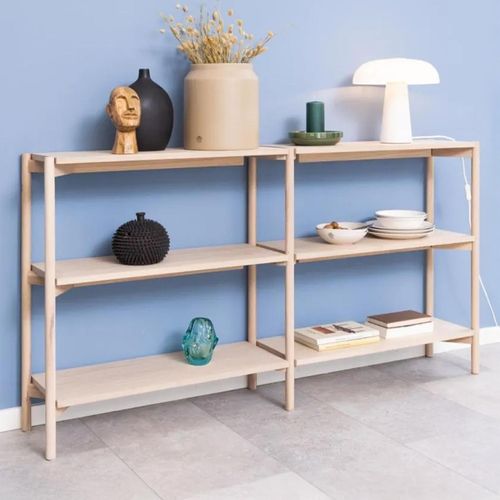 Braidwood Bookcase - Open - Wide - White Oak