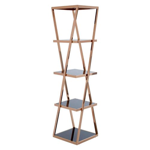 Ackley Shelving Unit - Rose Gold Glass