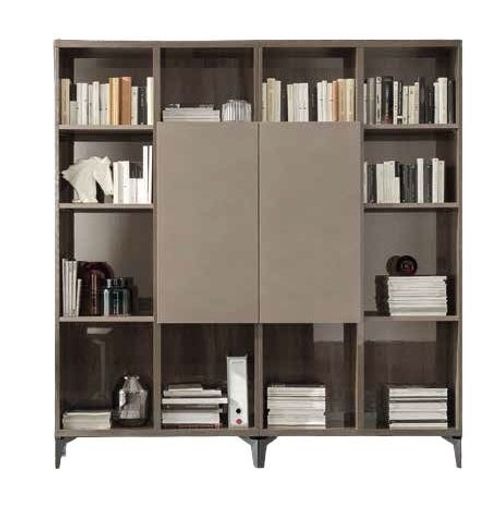 Matera Bookcase - 1/2 Door - Wood Grain Gloss
