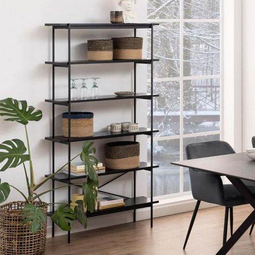 Angus Black Ash Shelving Unit