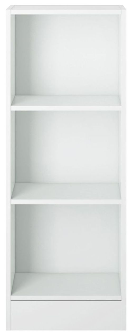 Basic White Low Narrow Bookcase