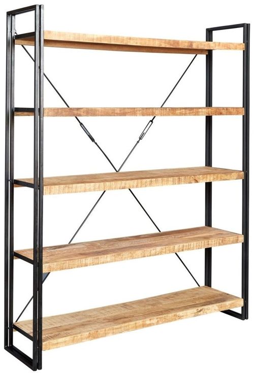 Bhuj Industrial Style Wooden Wide Shelving Unit