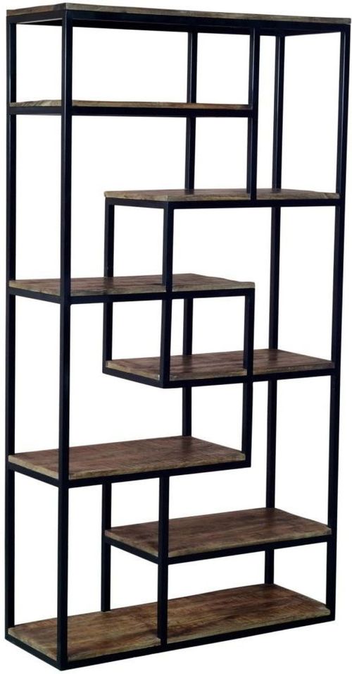Brown and Black Industrial Shelf Unit