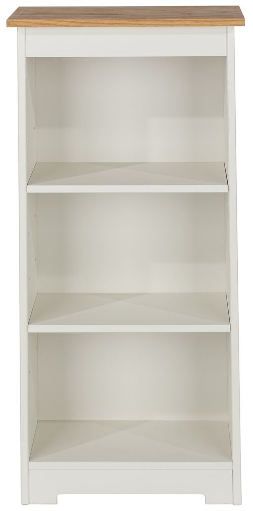 Colorado White Low Narrow Bookcase
