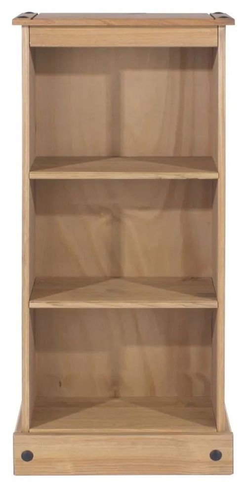 Corona Pine Mexican Low Narrow Bookcase 