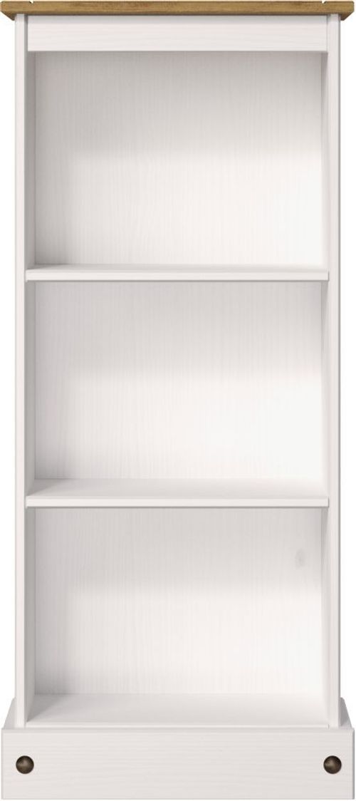 Corona White Mexican Pine Low Narrow Bookcase