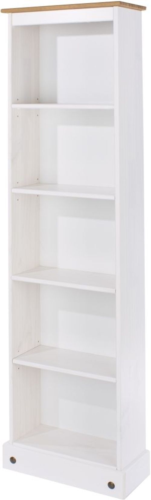 Corona White Mexican Pine Tall Narrow Bookcase