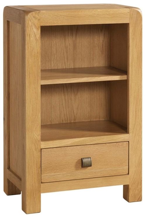 Curve Oak 1 Drawer Small Bookcase