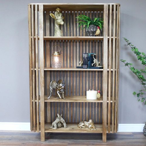 Bookcase - Large - Slatted - Mango Wood