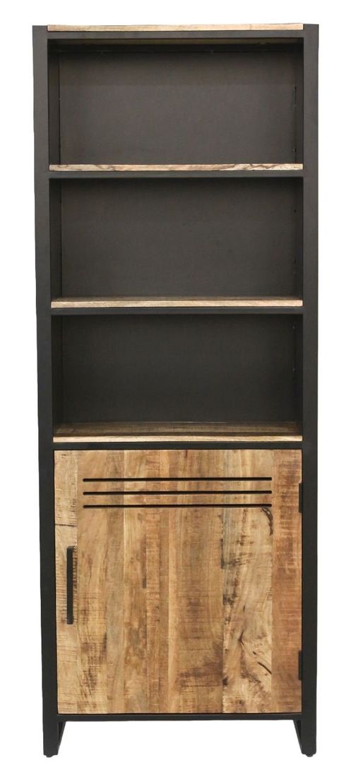 Frais Industrial Rustic Wood Bookcase with Cupboard