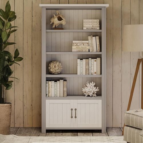 Greystone Reclaimed Wood Open Bookcase - Large - 2 Door