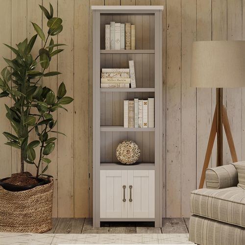 Greystone Reclaimed Wood Bookcase - Narrow - 2 Door
