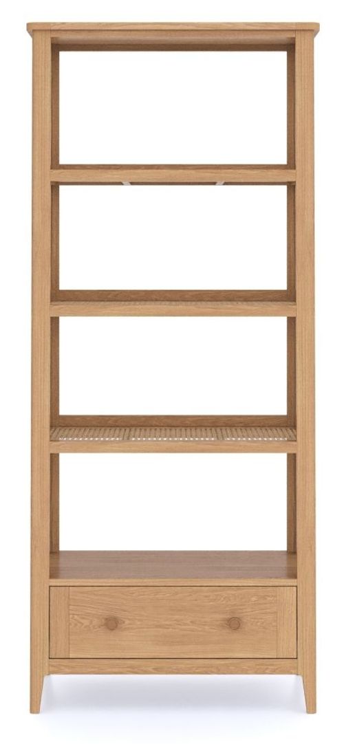 Henley Oak and Rattan Tall Bookcase