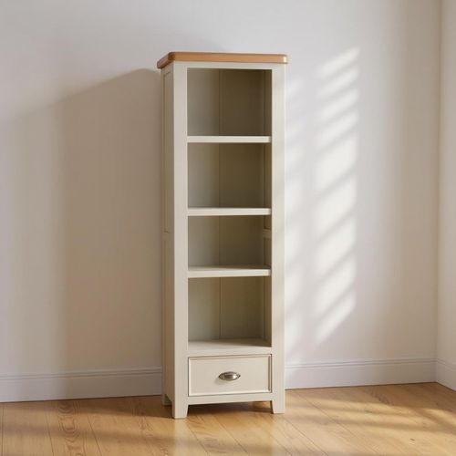 Janelle Oak and Grey Narrow Bookcase