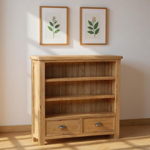 Janelle Bookcase - Low - Rustic Oak