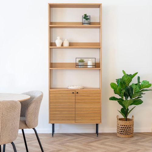 Kyoto Bookcase - with Cupboard - Oak