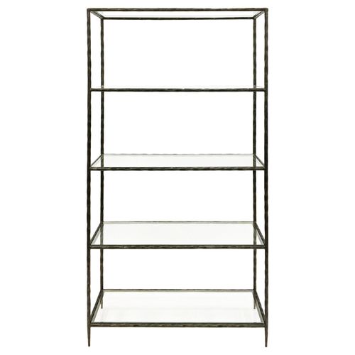 Patterdale Shelving Unit - Glass and Bronze Metal - Open
