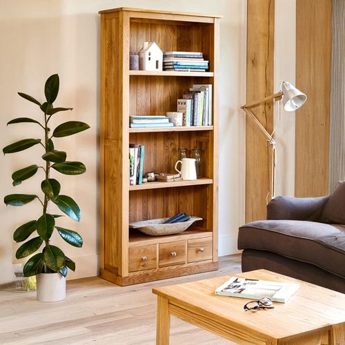 Mobel Oak Wide Bookcase