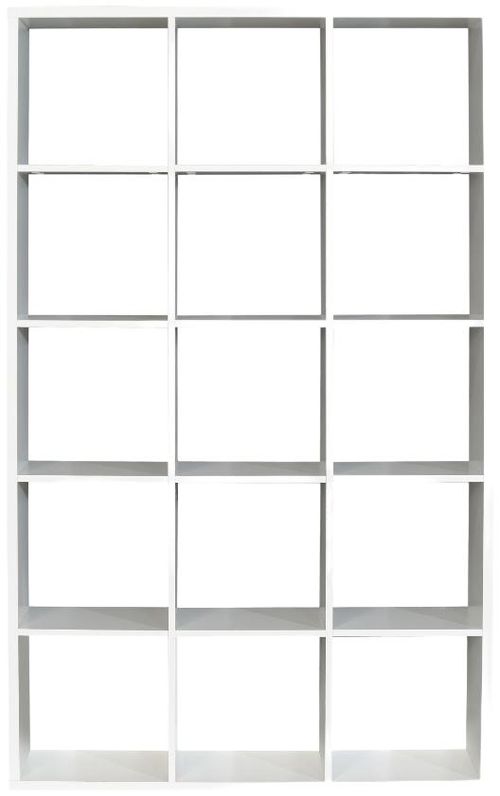 Mauro Matt White 15 Open Storage Cubes Unit