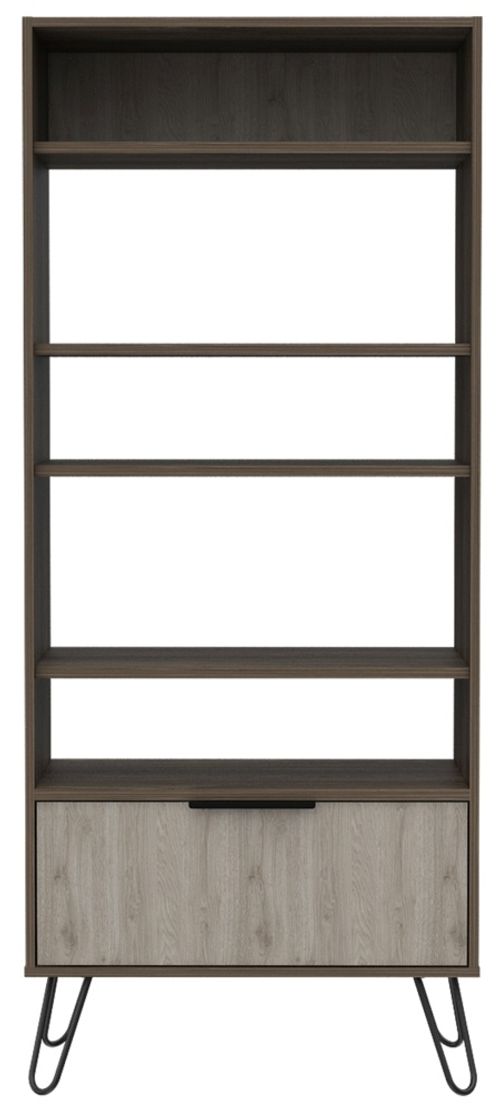 Nevada Grey Oak Effect Bookcase with Hairpin Legs