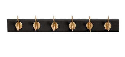 Edgy Black 6 Hooks Coat Rack (Set of 2)