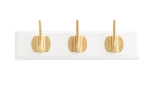 Edgy White 3 Hooks Coat Rack (Set of 4)
