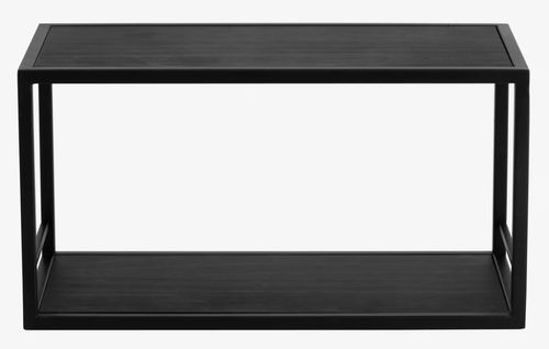 Flint Black Pine Wood Wall Shelf