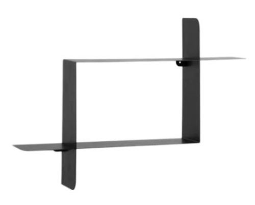 Moca Black Painted Metal Wall Shelf
