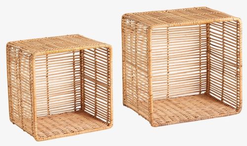 Zeya Rattan Storage Set Of 2 Wall Shelves