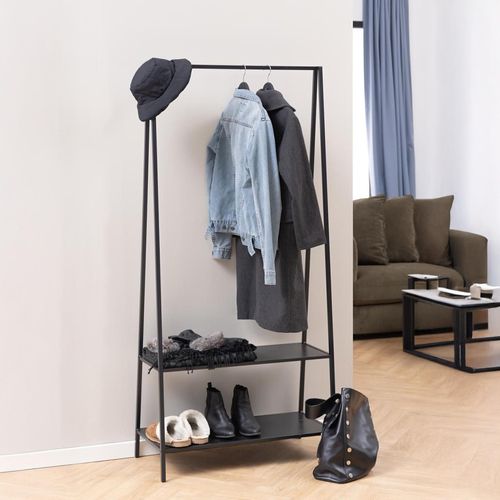 Seaford Clothes Rack - Black Melamine and Metal