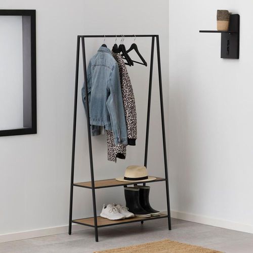 Seaford Clothes Rack - Oak and Black Metal