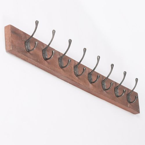 Wooden Coat Rack - 8 Hooks