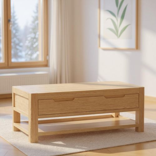 Carly Oak 2 Drawer Coffee Table