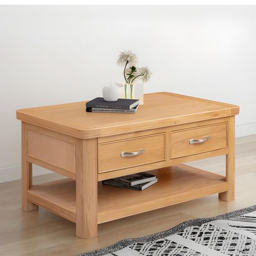 Clarion Oak 2 Drawer Coffee Table