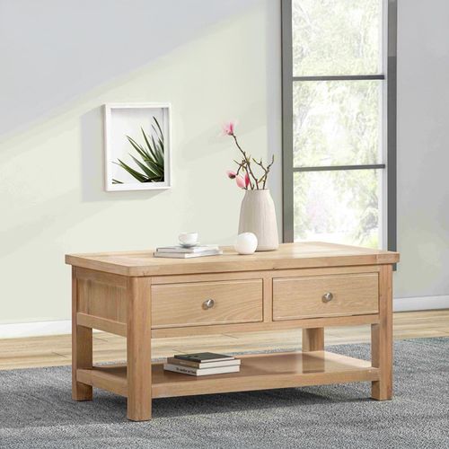 Hayley Oak 2 Drawer Coffee Table