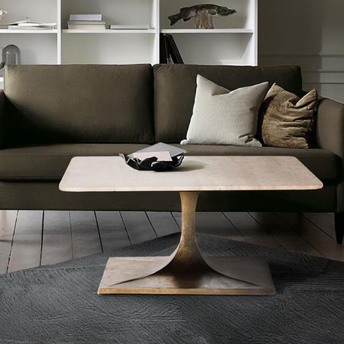 Isernia Beige Marble Large Square Coffee Table