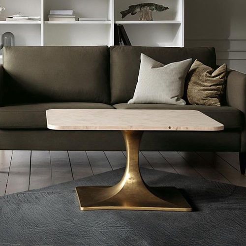 Isernia Beige Marble Small Square Coffee Table