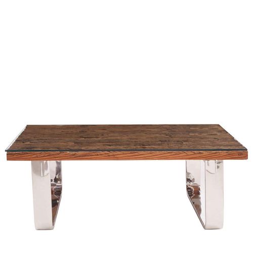 Kerala Clear Glass Coffee Table with Silver Base