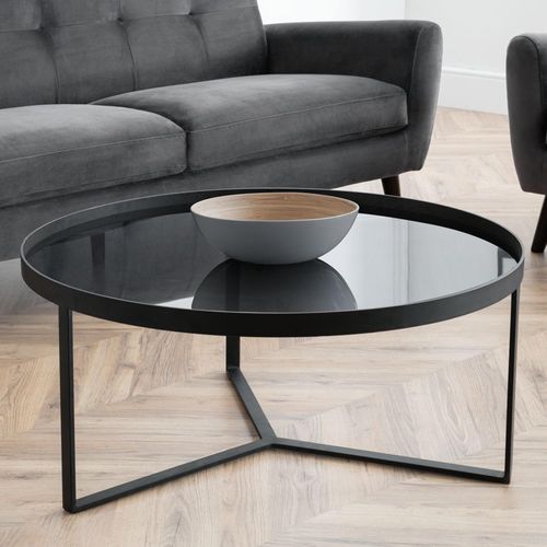 Loft Smoked Glass Top 90cm Round Coffee Table