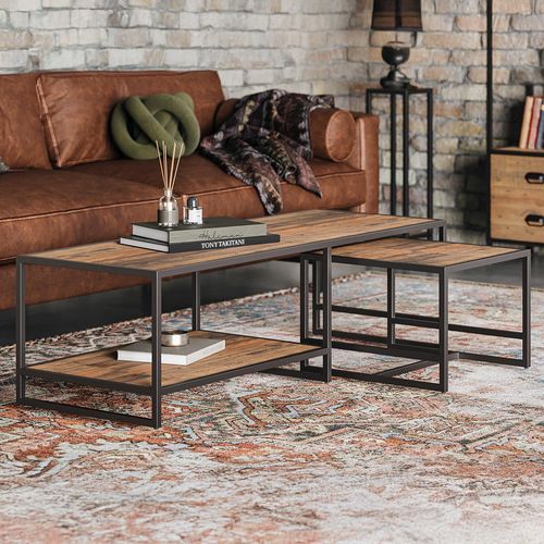 Olmsted Reclaimed Wood Coffee Table with Side Table